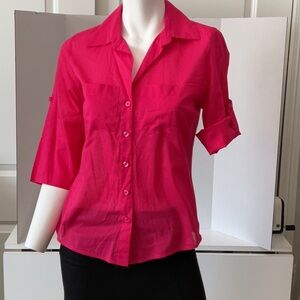 Ann Taylor Fuchsia colored 3/4 sleeve blouse